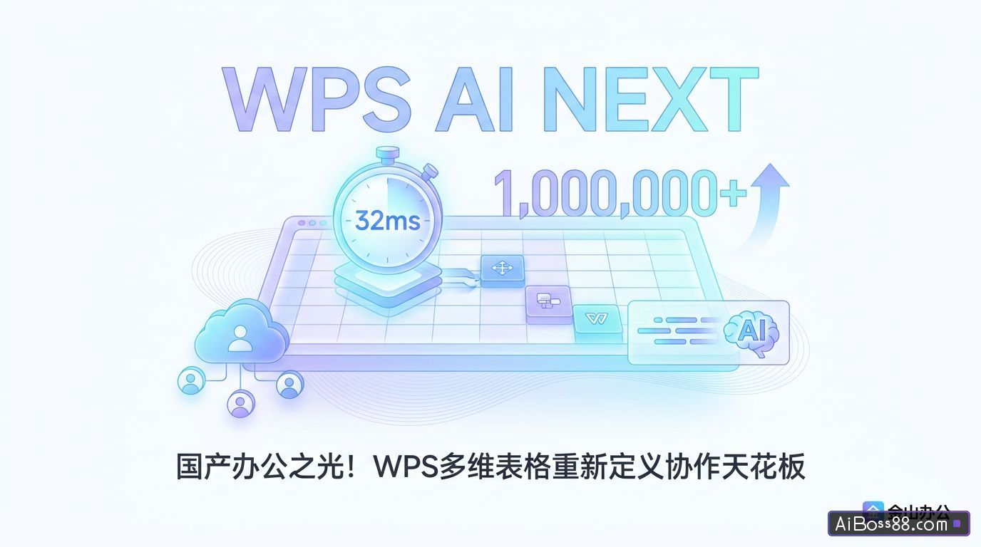 国产办公之光！WPS多维表格百万行32ms重新定义协作天花板