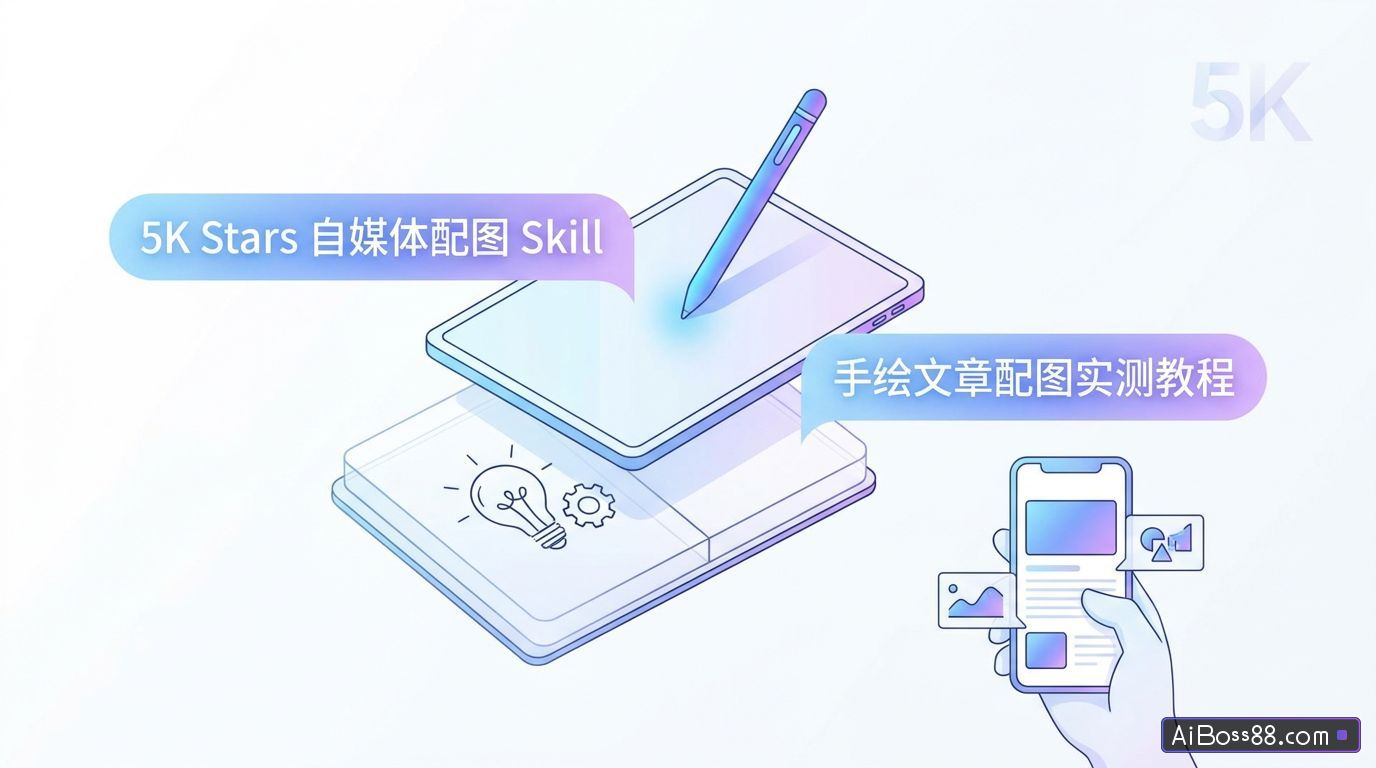 5K Stars自媒体配图 Skill - 小黑 Skill 手绘文章配图实测教程
