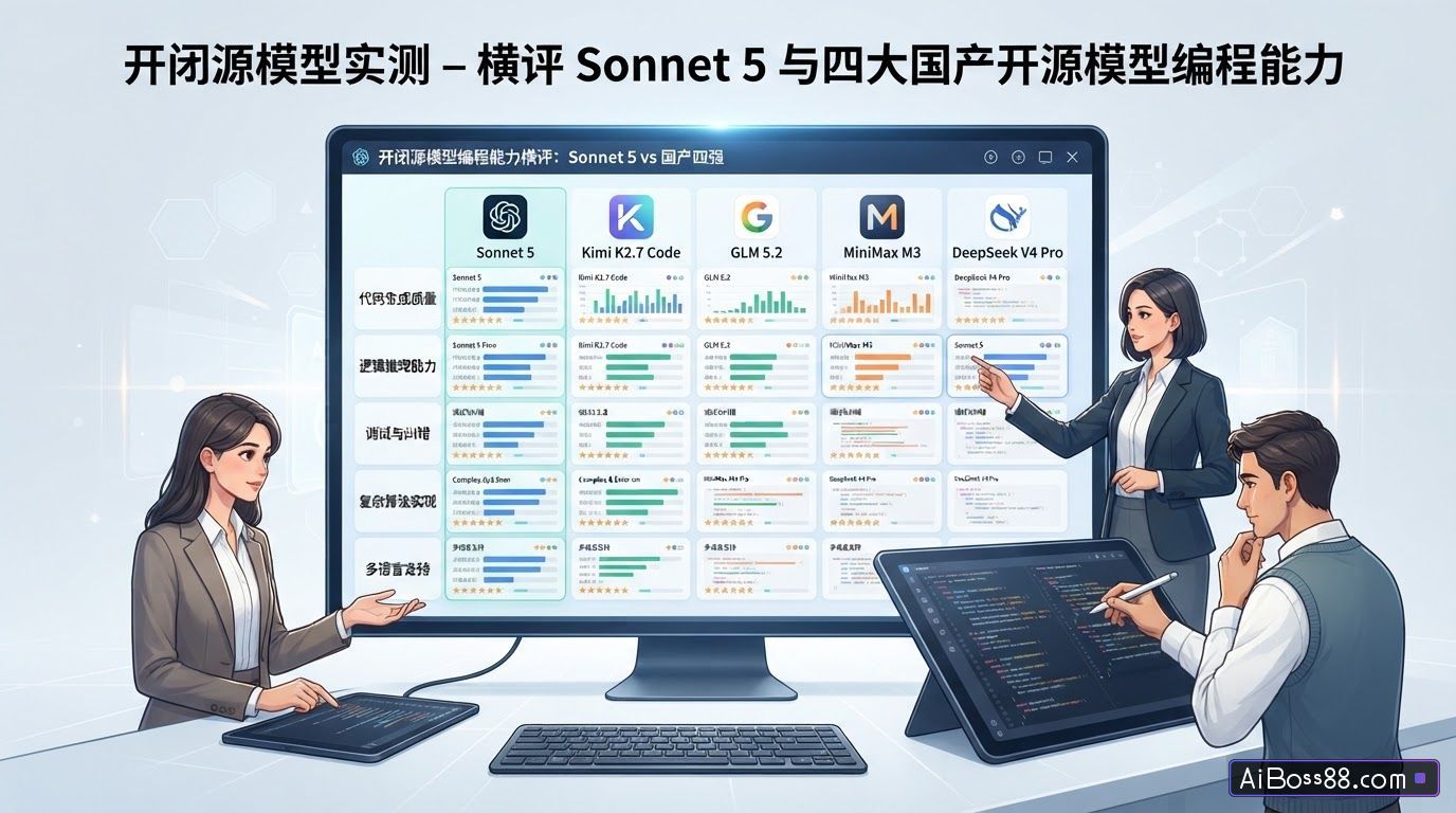 开闭源模型实测 - 横评 Sonnet 5 与四大国产开源模型编程能力
