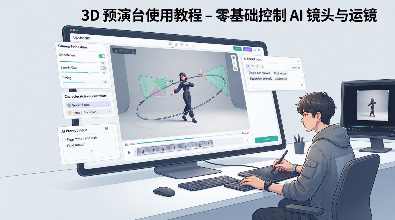 updream 3D 预演台使用教程 - 零基础控制 AI 镜头与运镜