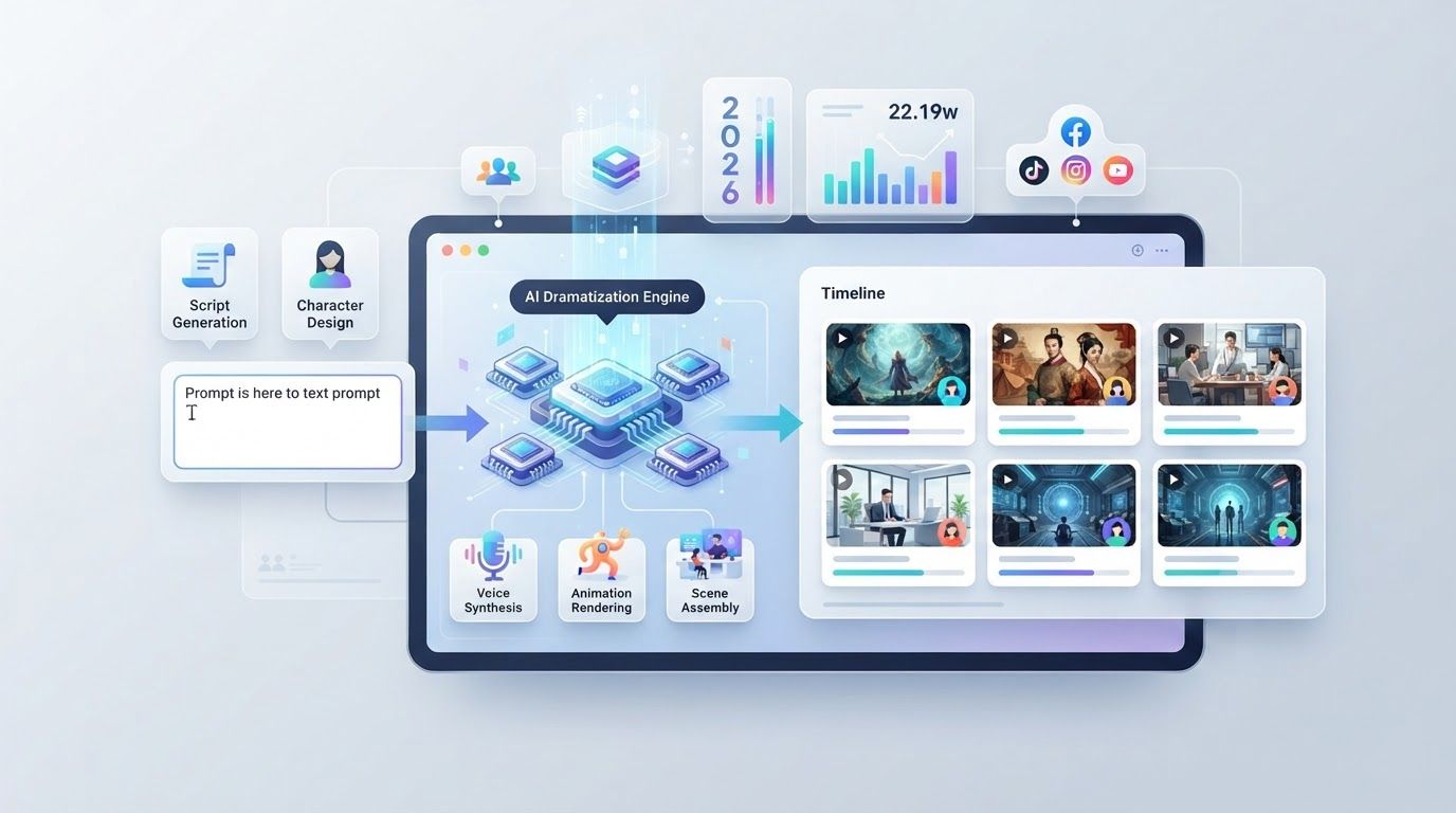 海艺剧场实测 - 一句话实现 AI 短剧批量生成