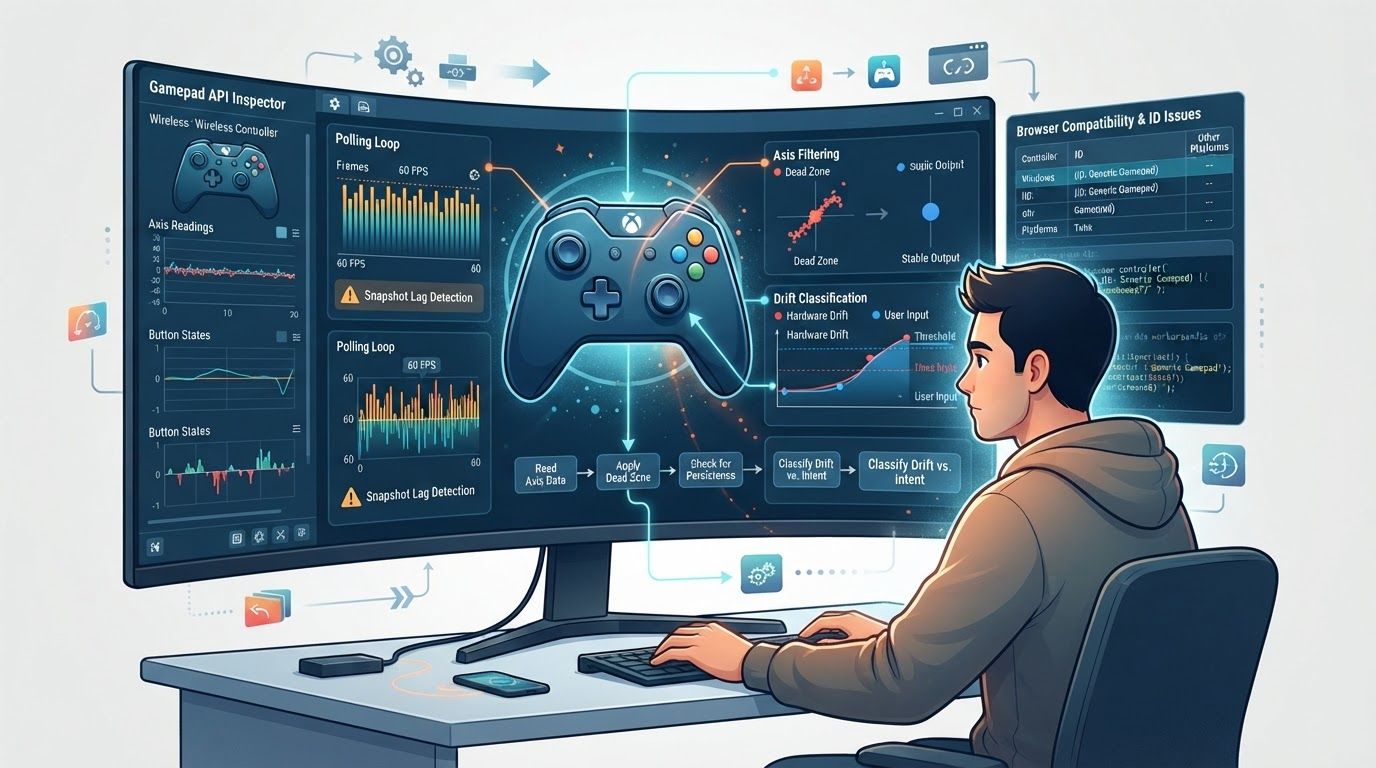 Gamepad API 实战避坑指南：轮询、轴屏蔽与摇杆漂移判定